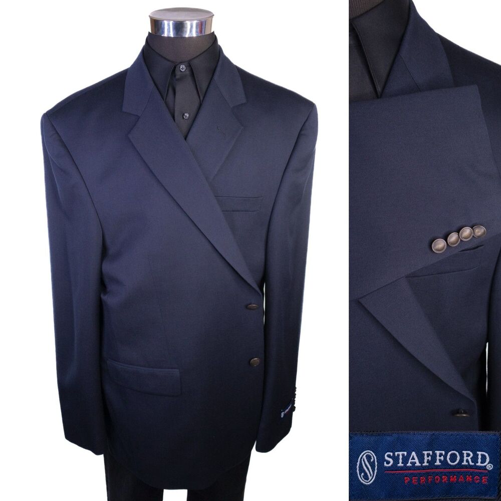 Stafford Performance Blazer Sport Coat 50L Bronze 2-Button Stretch Wool Jacket